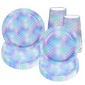 Mermaid Party Disposable Tableware Set Paper Cups