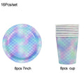 Mermaid Party Disposable Tableware Set Paper Cups