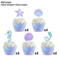 Mermaid Party Disposable Tableware Set Paper Cups