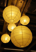 1PC 8"10"12"14"16" Beige White Round Chinese Paper Lantern