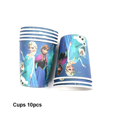Frozen Party Blue Cartoon Themes Disposable Sets