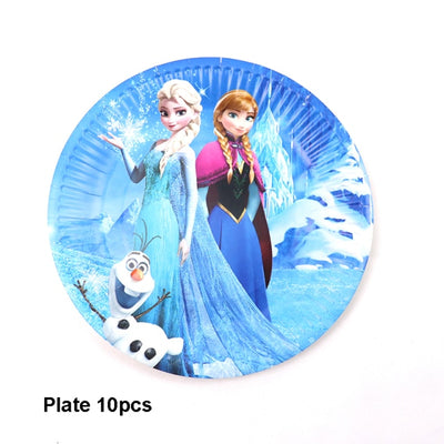 Frozen Party Blue Cartoon Themes Disposable Sets