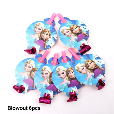 Frozen Party Blue Cartoon Themes Disposable Sets