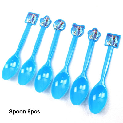 Frozen Party Blue Cartoon Themes Disposable Sets