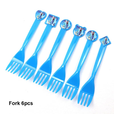 Frozen Party Blue Cartoon Themes Disposable Sets