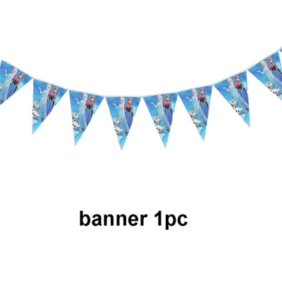 Frozen Party Blue Cartoon Themes Disposable Sets