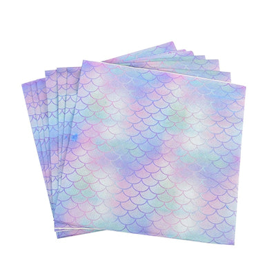 Mermaid Party Disposable Tableware Set Paper Cups