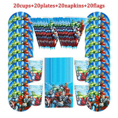 40/80/81/100PCS The Avengers Party Decoration Birthday Sets
