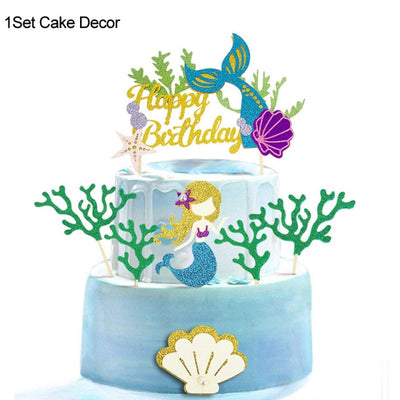 Mermaid Party Disposable Tableware Set Paper Cups